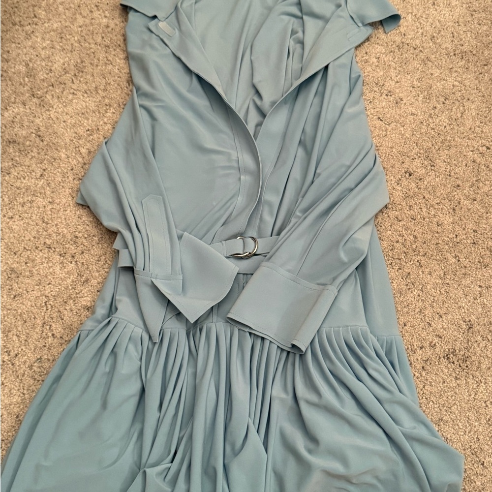 Norma Kamali Light Blue Long Sleeve Dress